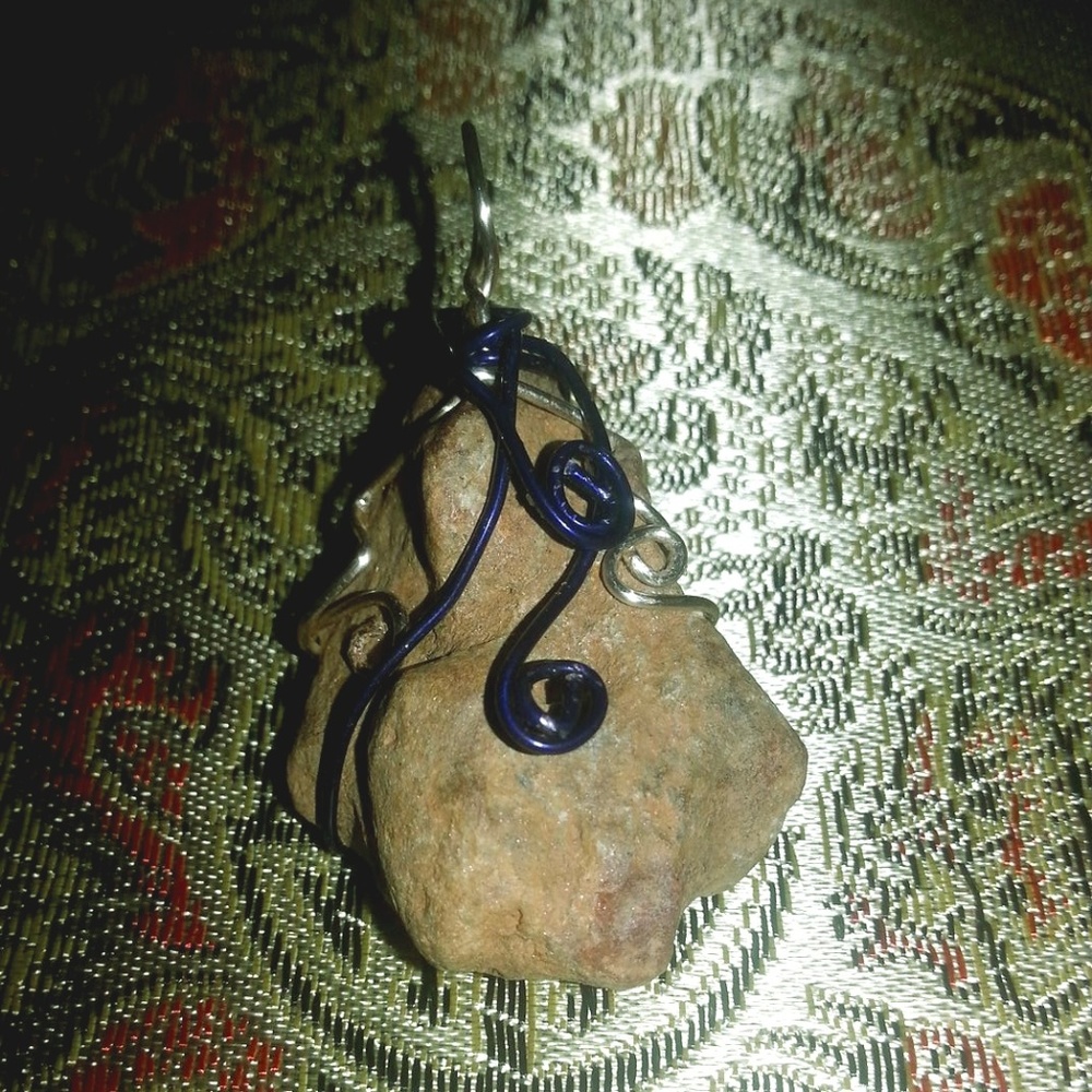 Staurolite Faery stone wire wrapped pendant gemsto